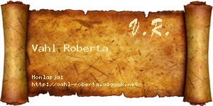 Vahl Roberta névjegykártya